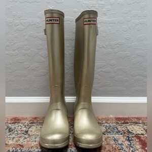 Rare Metallic Gold Hunter Boots- Size 37